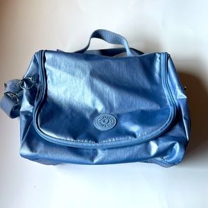 Kipling Clear Blue Metallic Handbag/Lunch Carrier